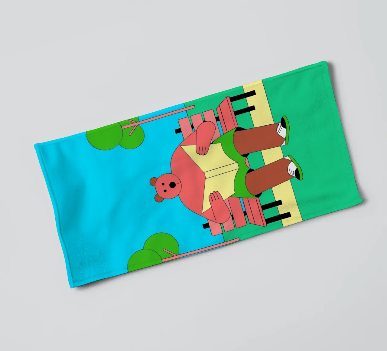 Lecture de l'ours assis serviette de bain de OUR SHOP