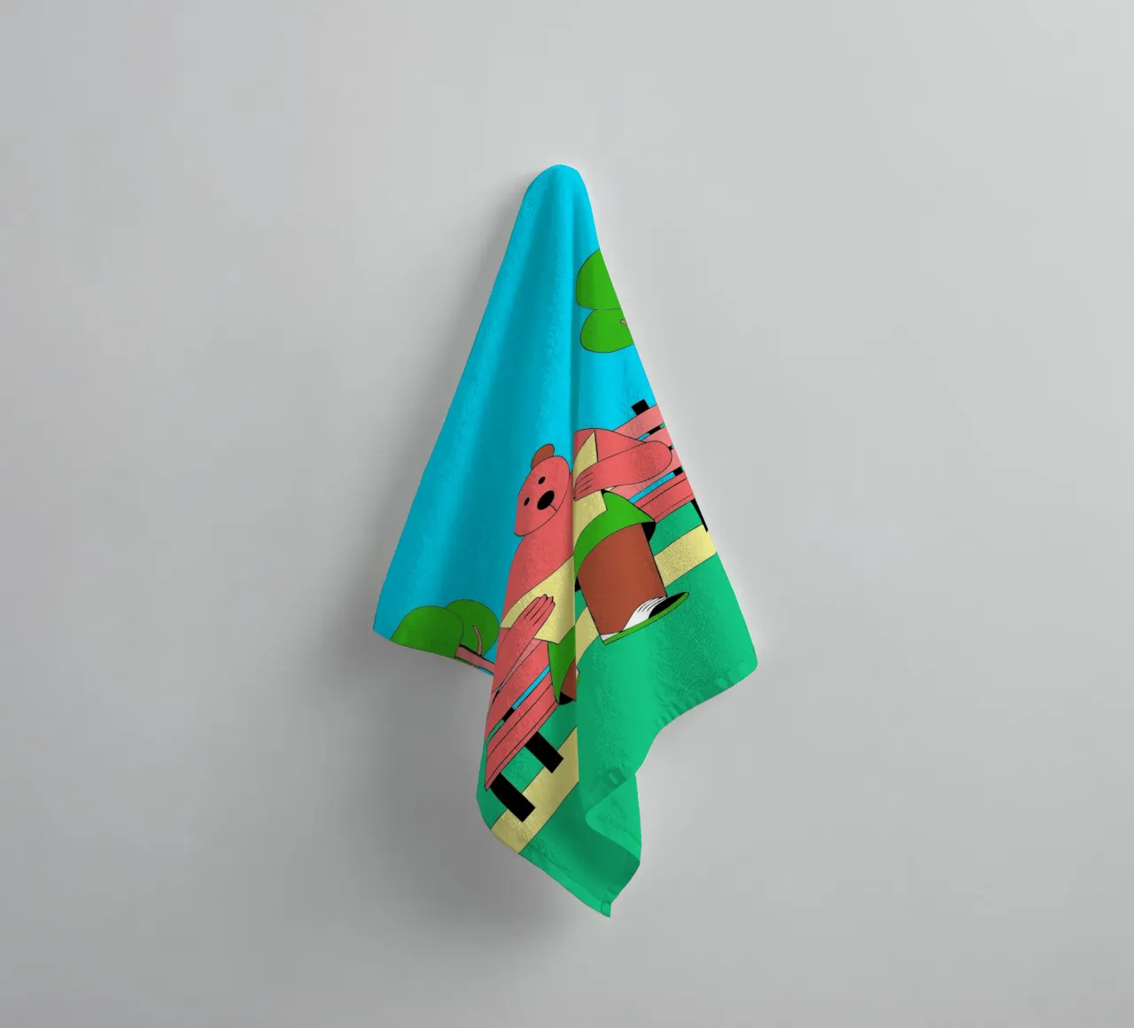 Lecture de l'ours assis serviette de bain de OUR SHOP