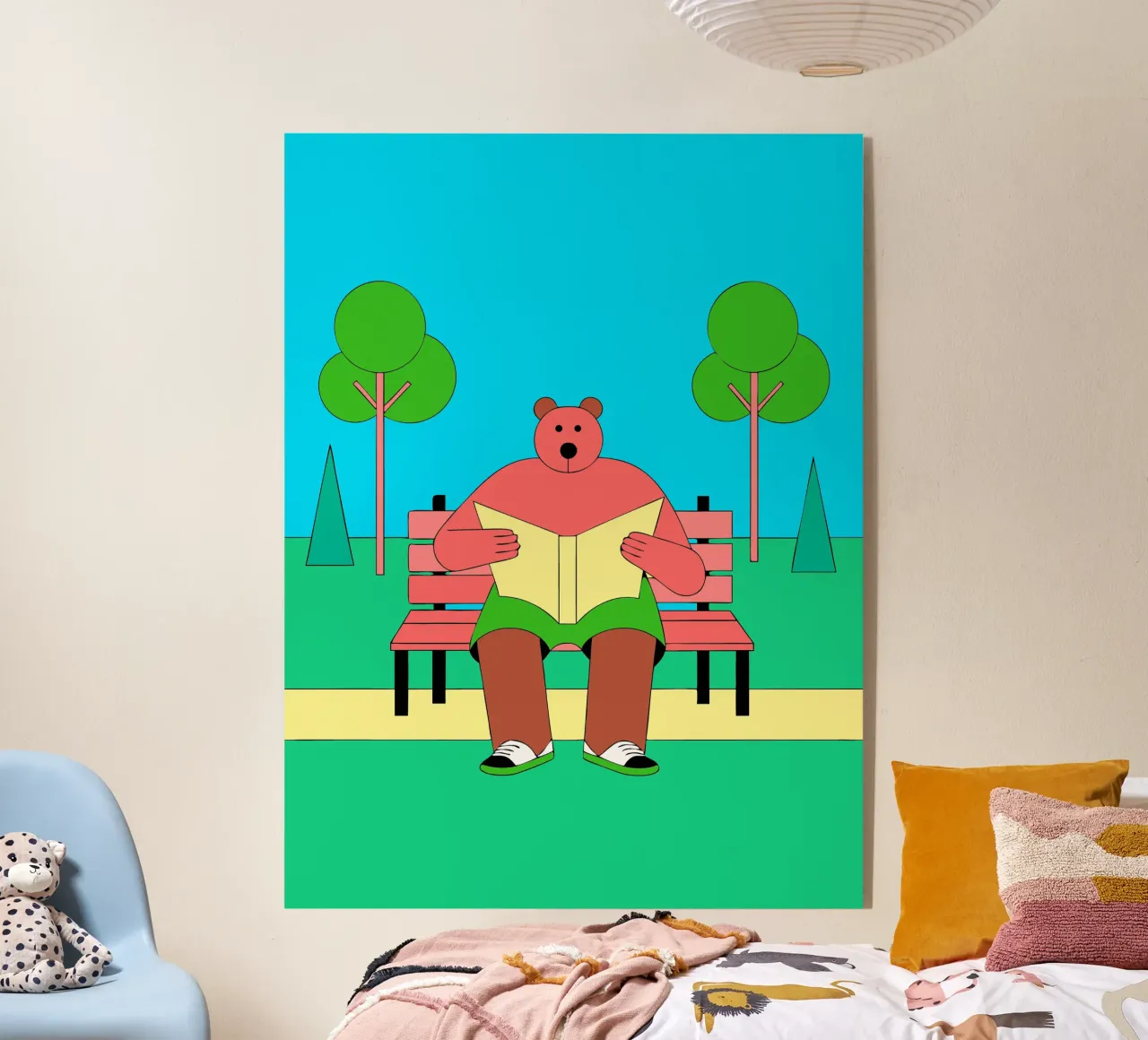 Lecture de l'ours assis plexiglas de OUR SHOP