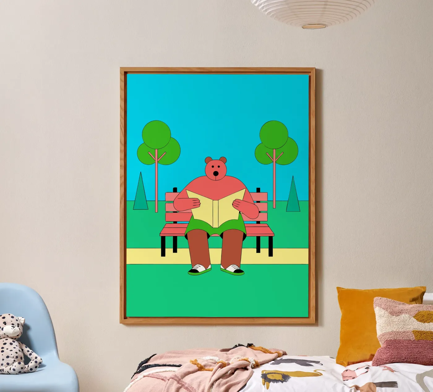 Bear Sitting Reading forex plate by OUR SHOP