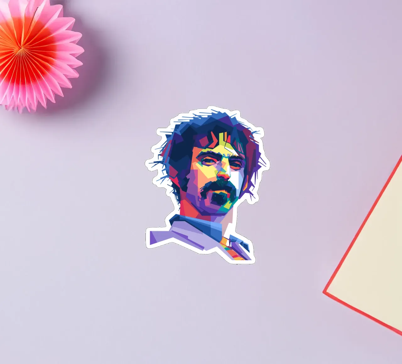 The King of Experimental Rock in WPAP style sticker by Alkahfsmart