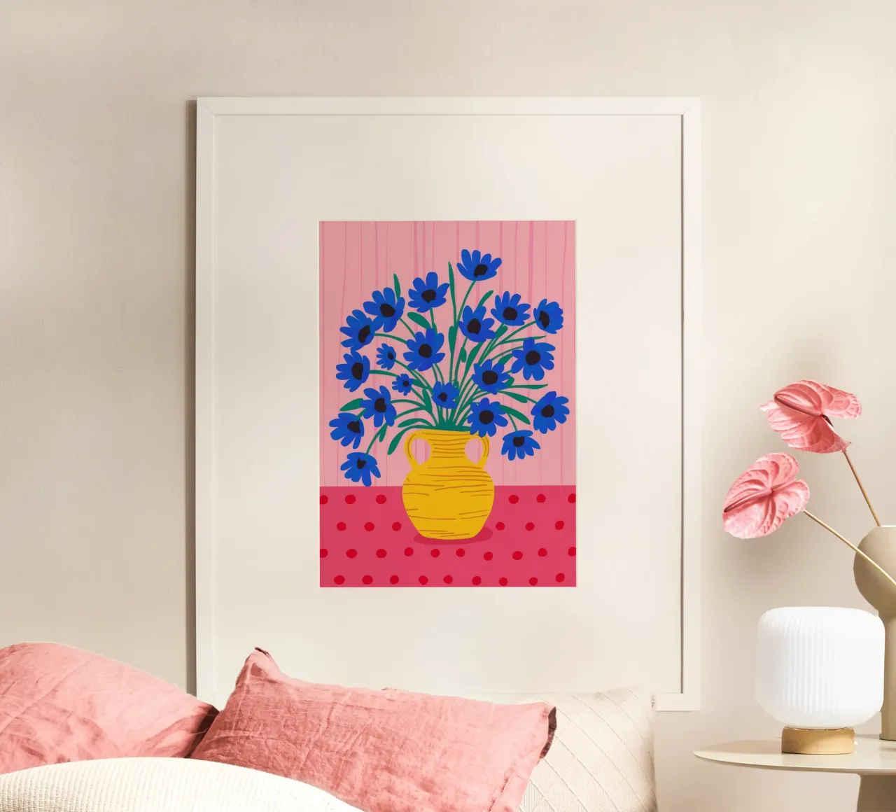 Ceruleo Fiordaliso Burst poster con telaio in plastica da Terra Tone