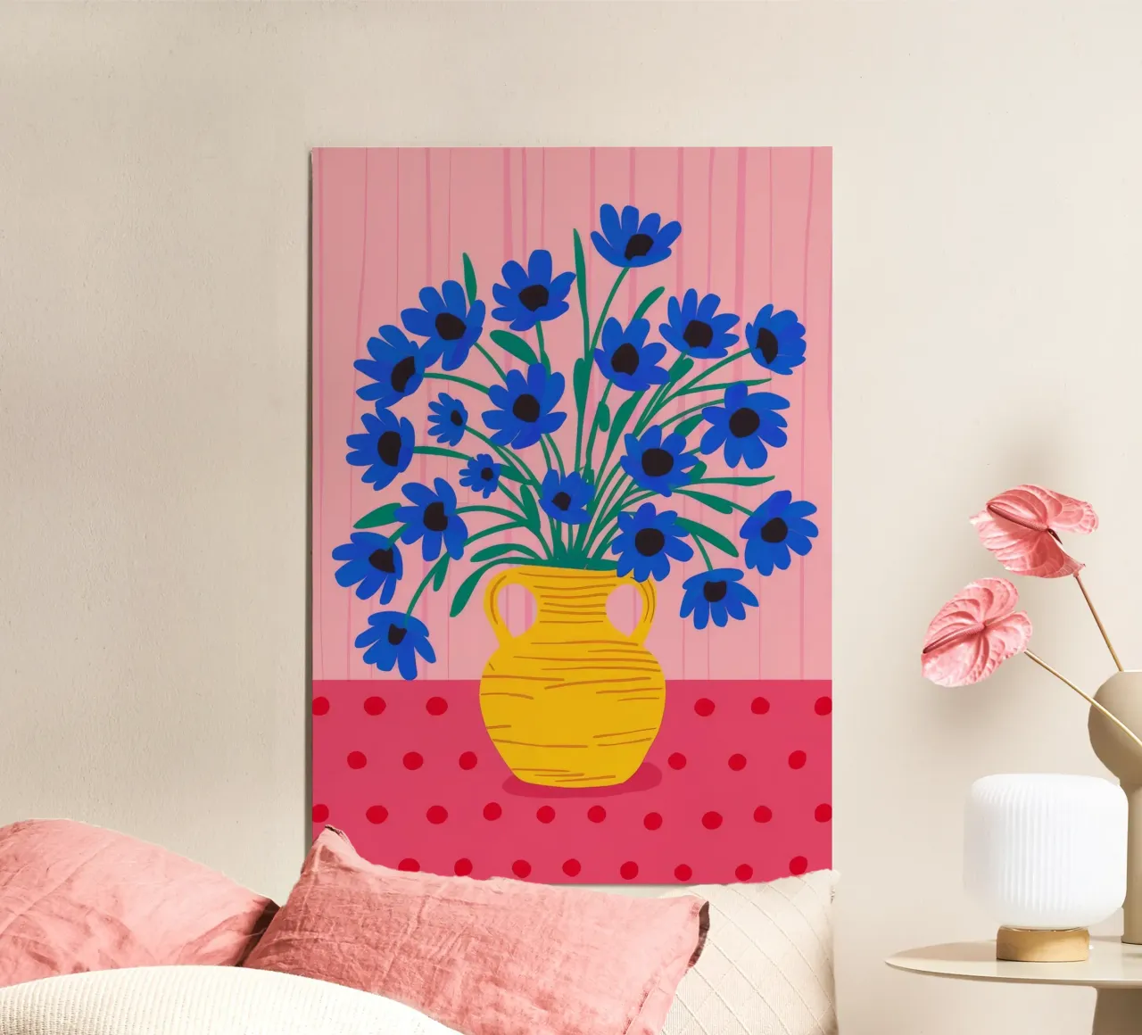 Ceruleo Fiordaliso Burst poster con telaio in plastica da Terra Tone