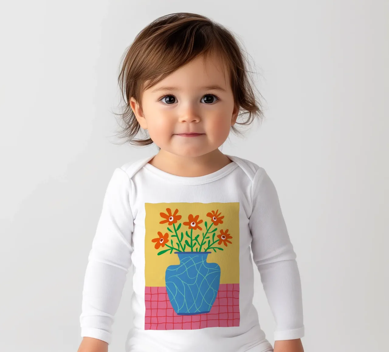 Azure Vase Sunshine long-sleeve baby romper by Terra Tone