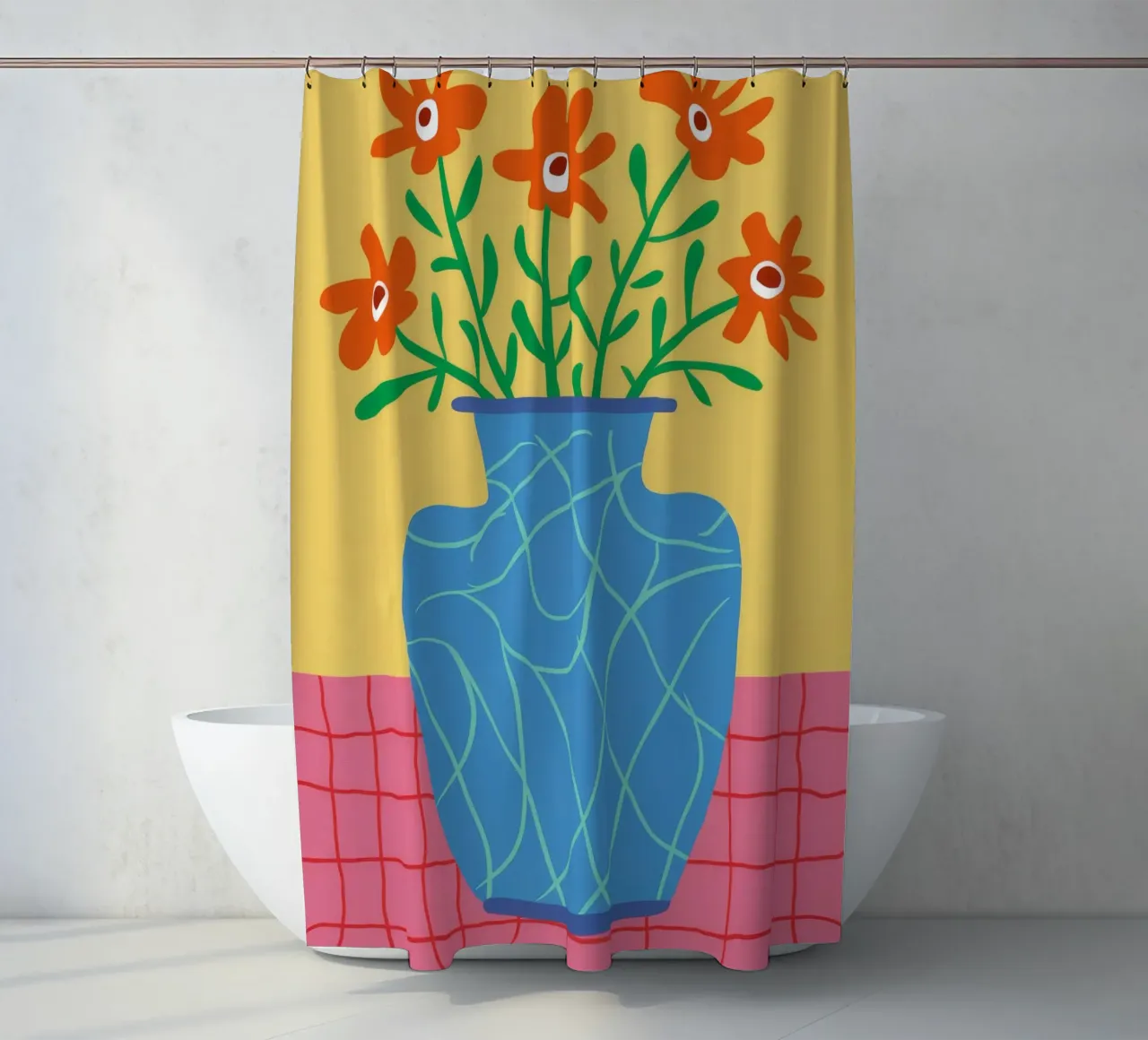 Azure Vase Sunshine shower curtain by Terra Tone