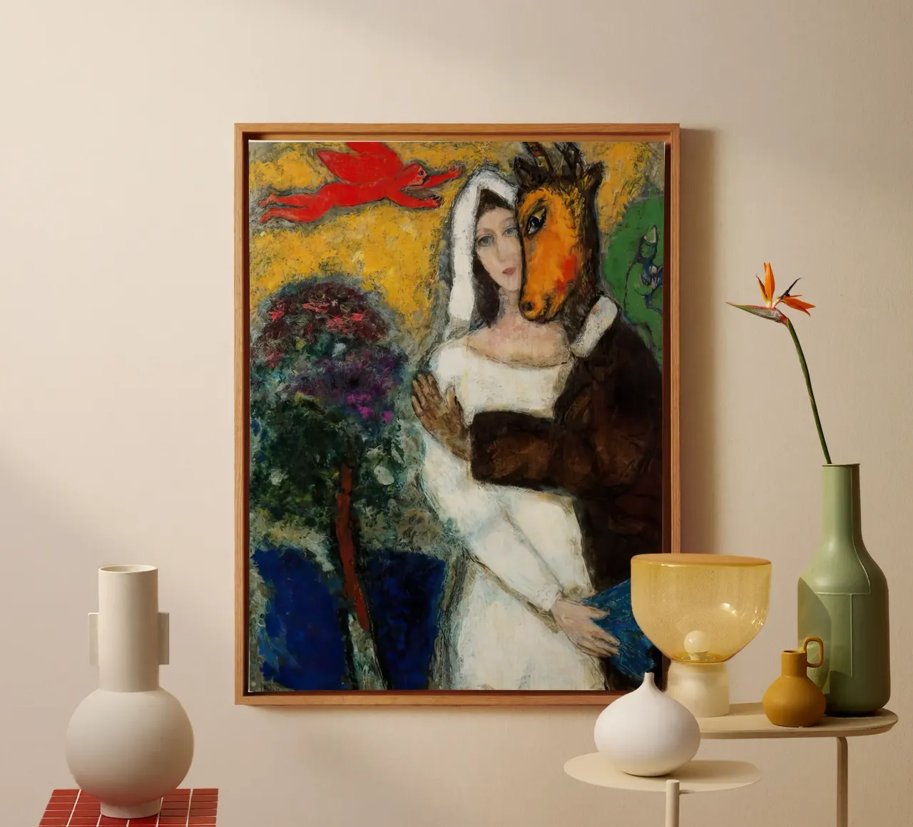 Marc Chagall Sogno di una notte di mezza estate tela con Cornice a cassetta da MC Exhebition
