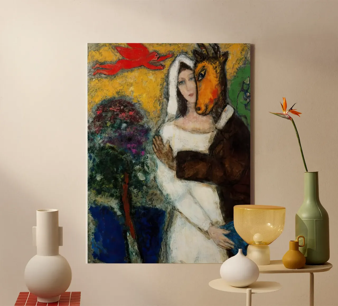 Marc Chagall Sogno di una notte di mezza estate tela con Cornice a cassetta da MC Exhebition