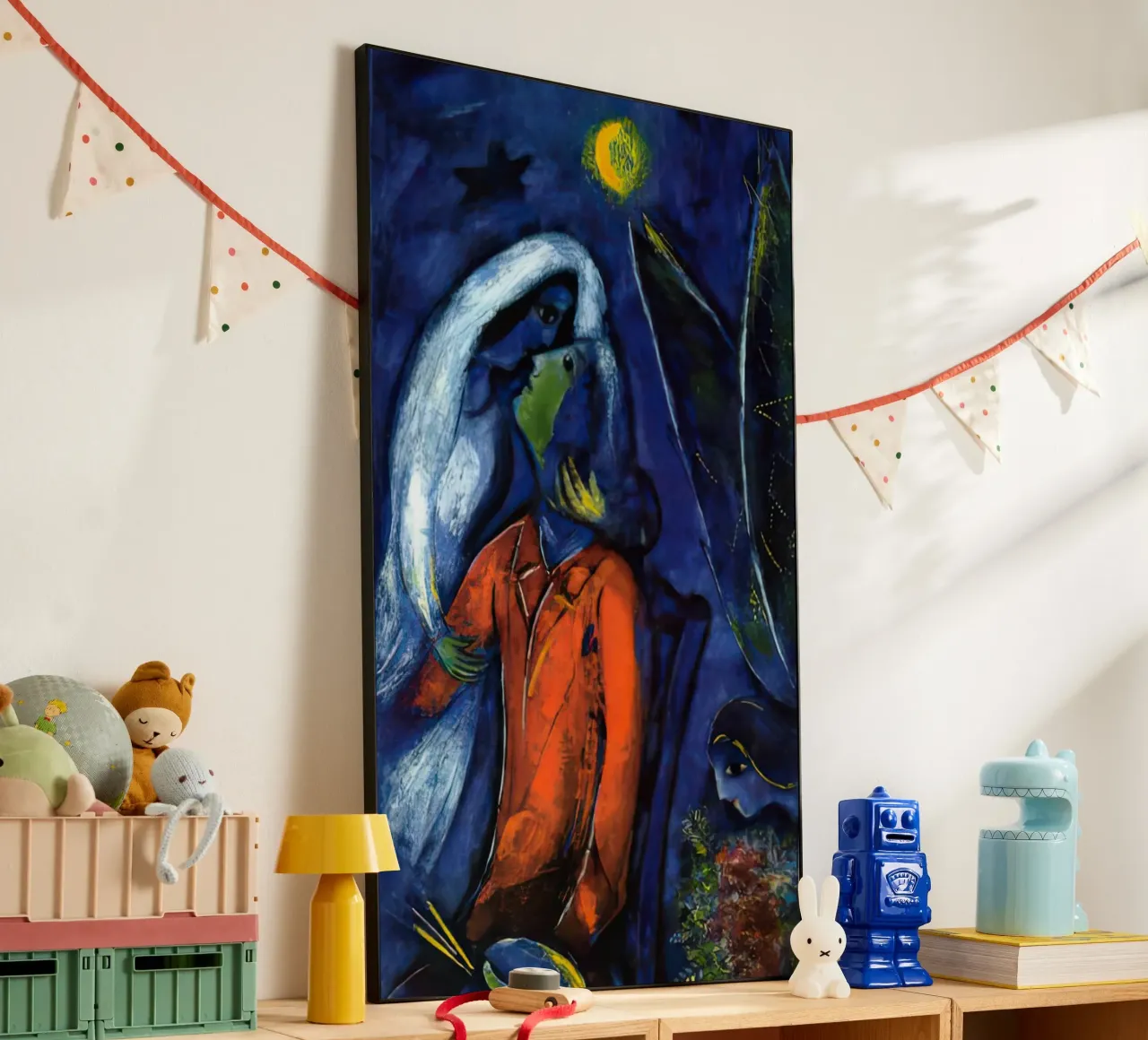 Marc Chagall Liebende bei der Brücke Alu-Dibond von MC Exhebition