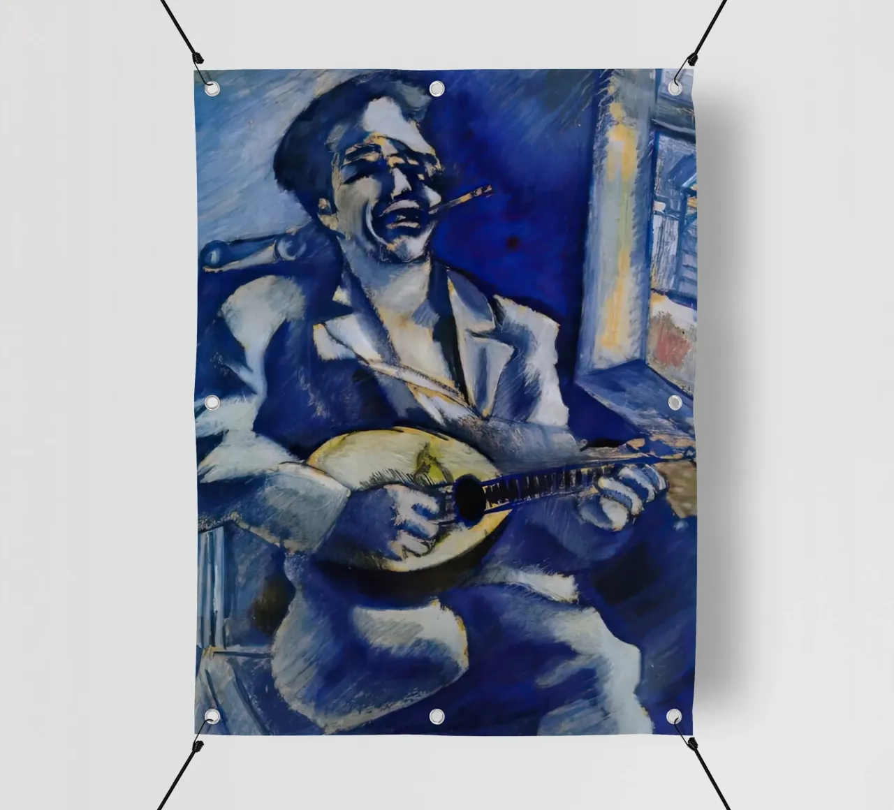 Marc Chagall Ritratto del fratello David con mandolino telo in pvc da MC Exhebition