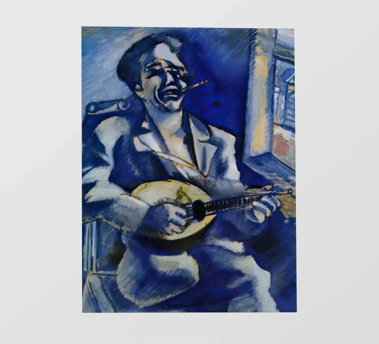 Marc Chagall Ritratto del fratello David con mandolino telo in pvc da MC Exhebition