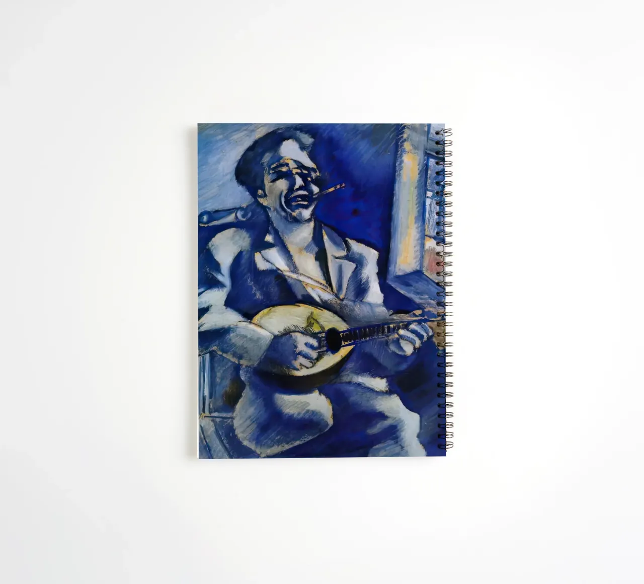 Marc Chagall Portrait of Brother David with Mandolin spiral notebook by MC Exhebition