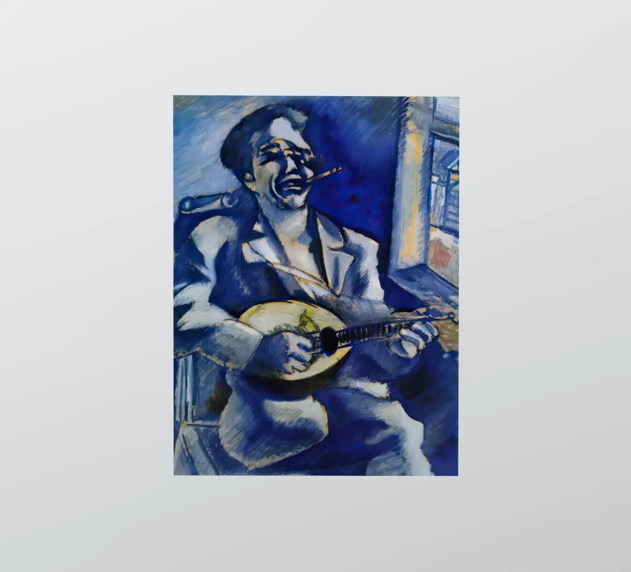 Marc Chagall Ritratto del fratello David con mandolino adesivo da MC Exhebition