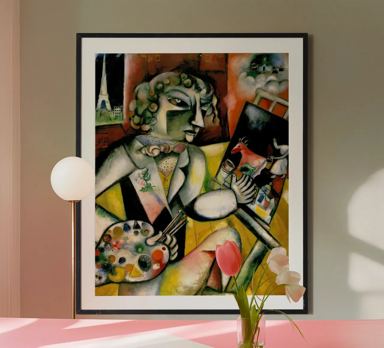 Marc Chagall Autoritratto con sette dita, ca Stedel carta hahnemühle da MC Exhebition