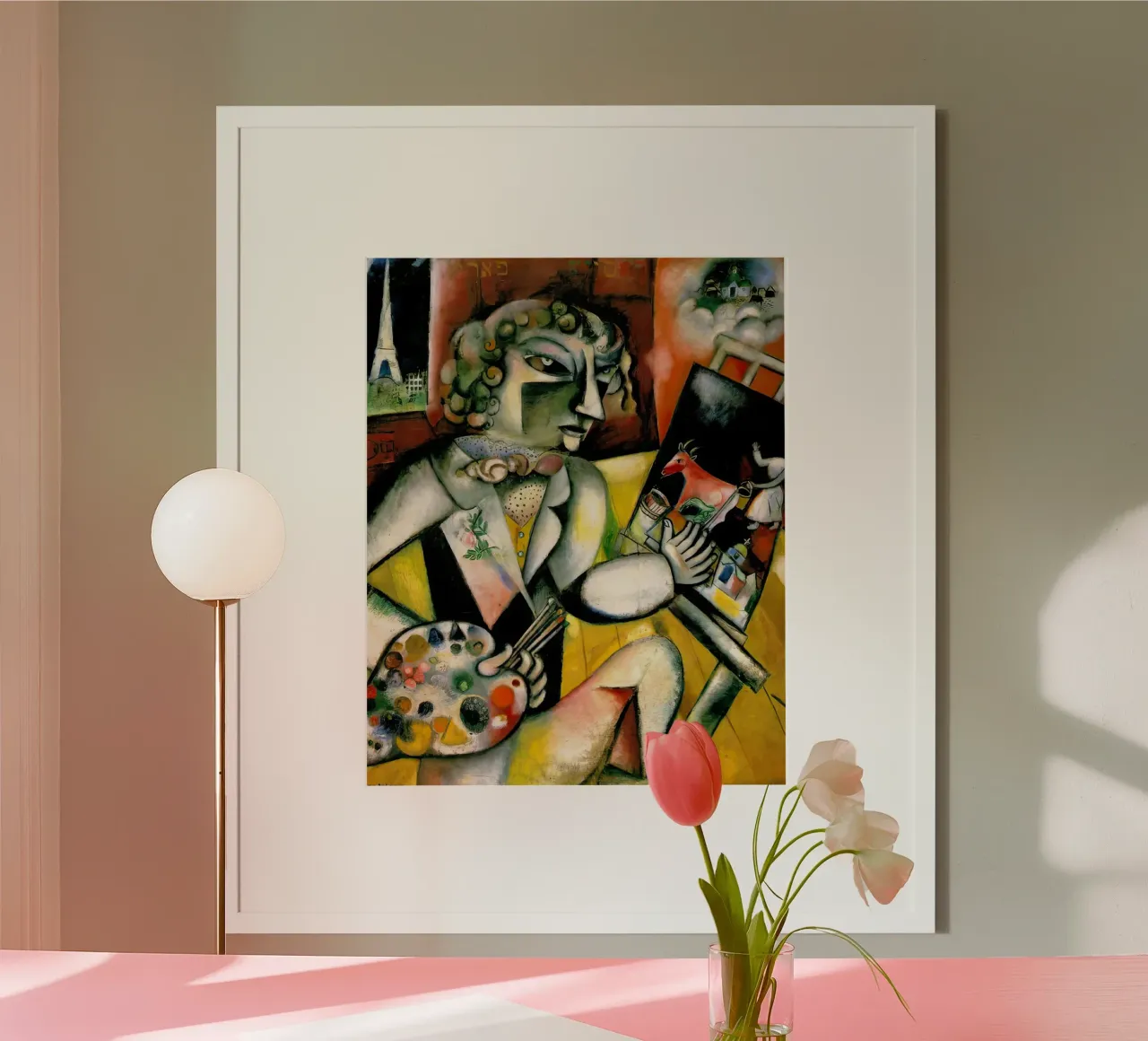Marc Chagall Autoritratto con sette dita, ca Stedel carta hahnemühle da MC Exhebition