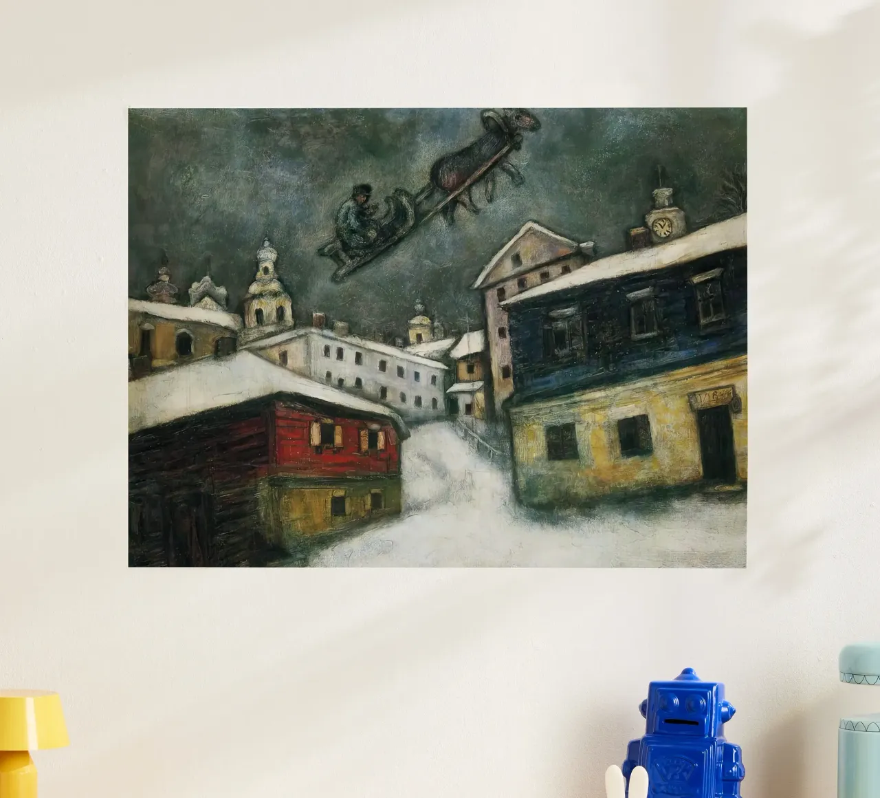 Marc Chagall Villaggio russo poster con telaio in legno da MC Exhebition