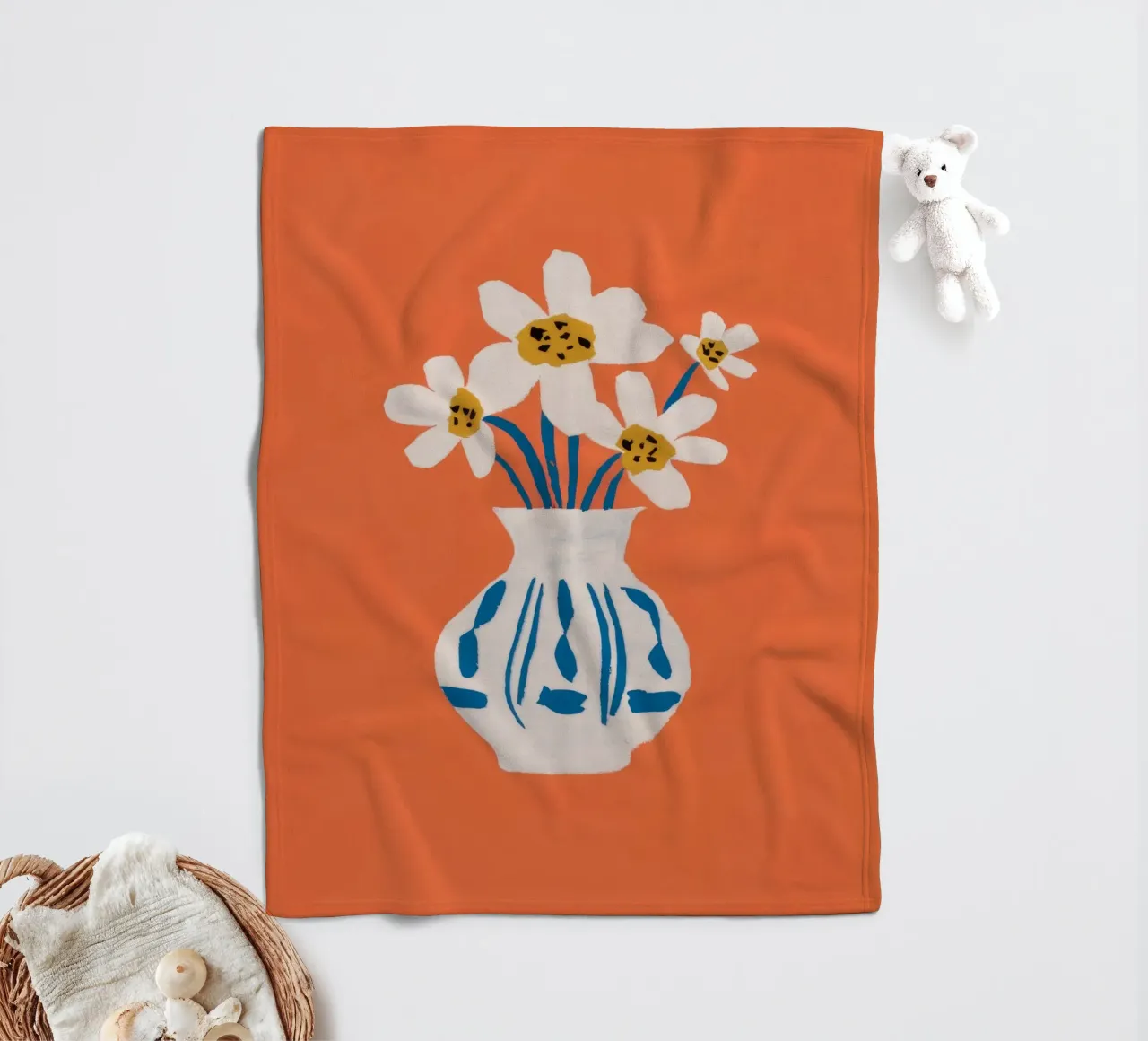 Terracotta Daisy Delight coperta in pile da Terra Tone