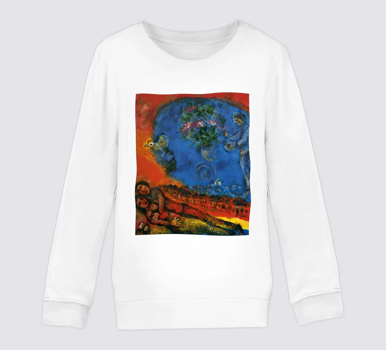 Marc Chagall Coppia su sfondo rosso felpa bambino da MC Exhebition