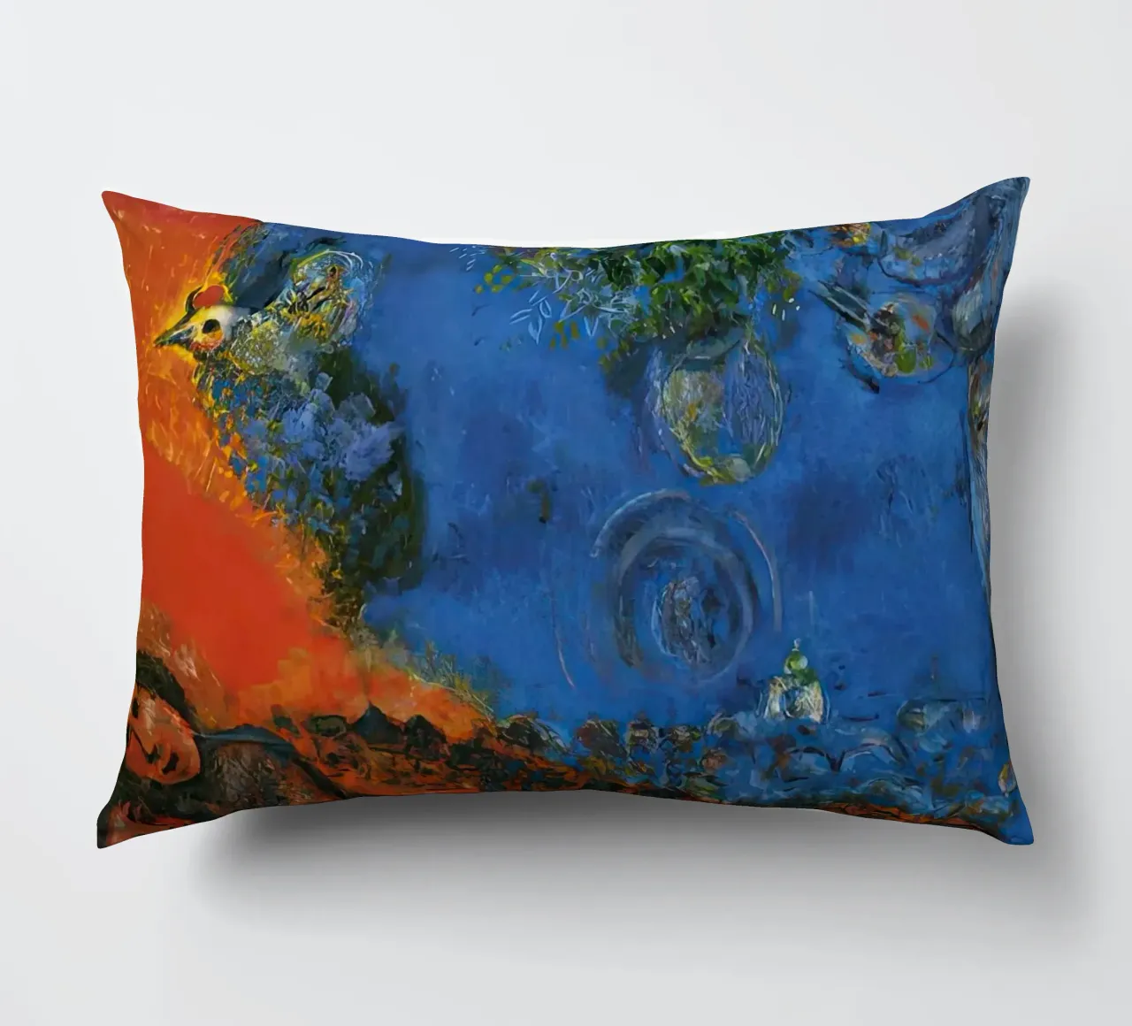 Marc Chagall Coppia su sfondo rosso cuscino da MC Exhebition