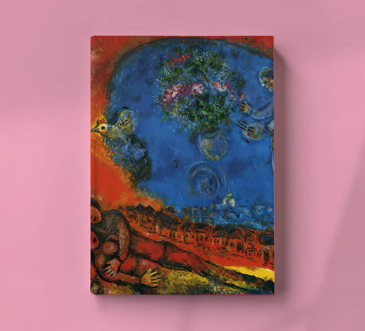 Marc Chagall Coppia su sfondo rosso diario da MC Exhebition