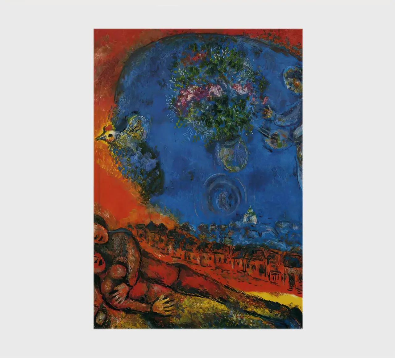 marc Chagall Couple on a Red Background notebook by MC Exhebition