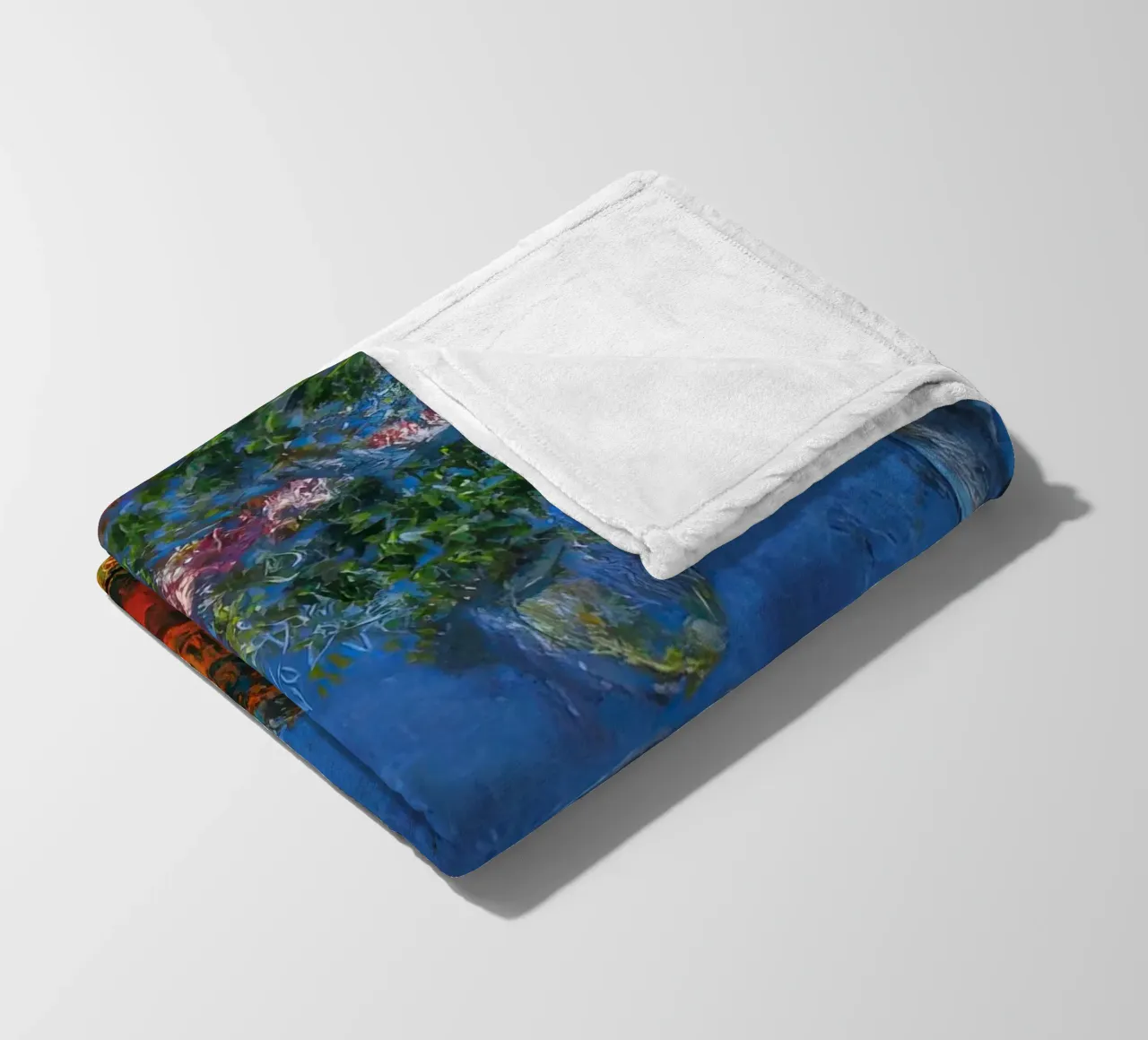 marc Chagall Couple on a Red Background fleece blanket by MC Exhebition