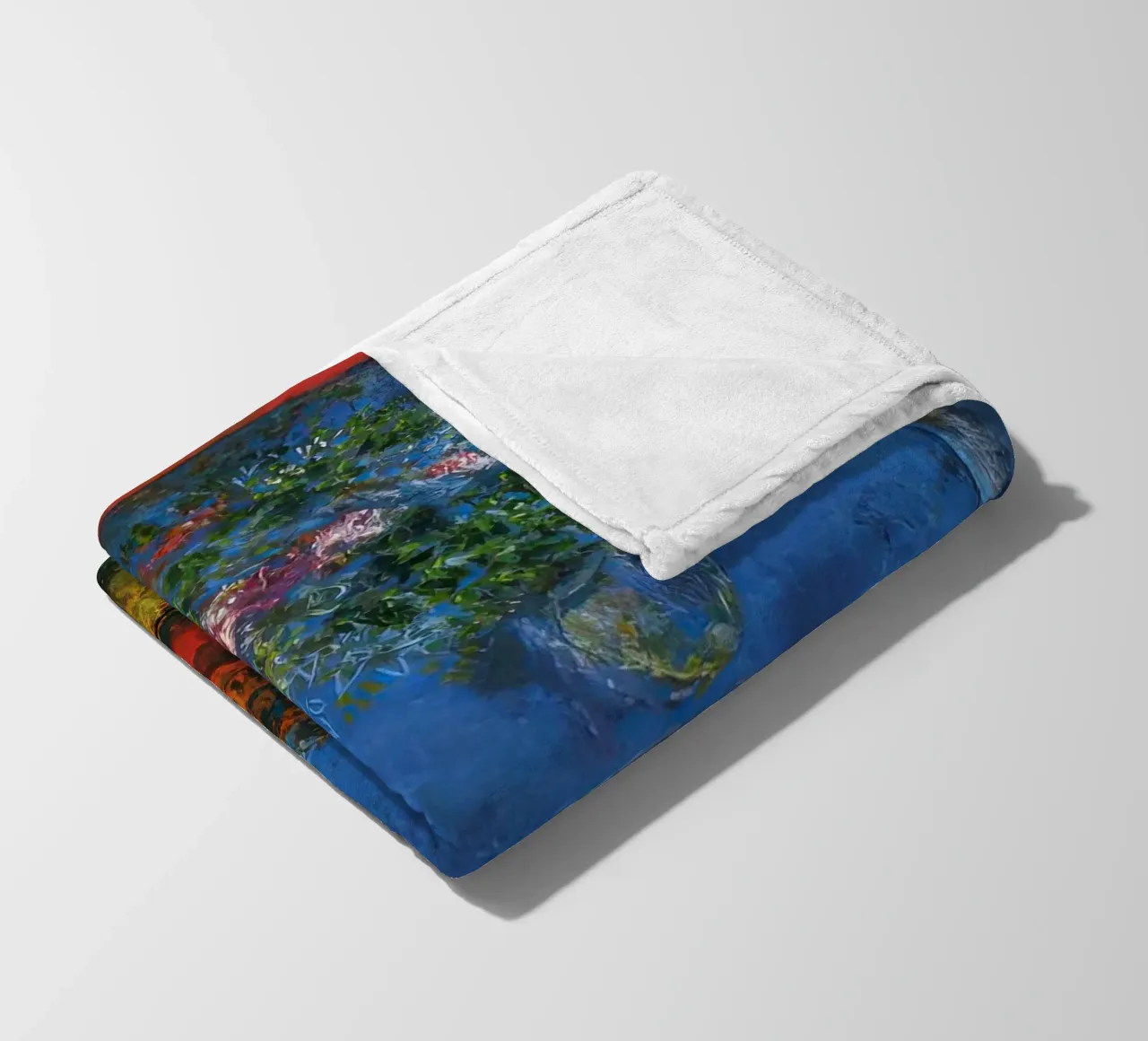 marc Chagall Couple on a Red Background fleece blanket by MC Exhebition