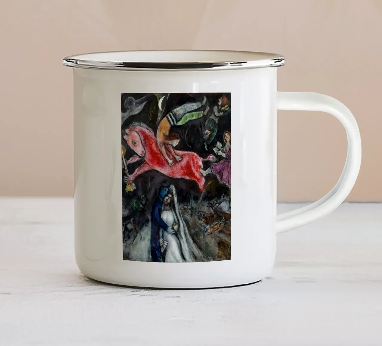 marc Chagall Un cavallo rosso tazza in smalto da MC Exhebition