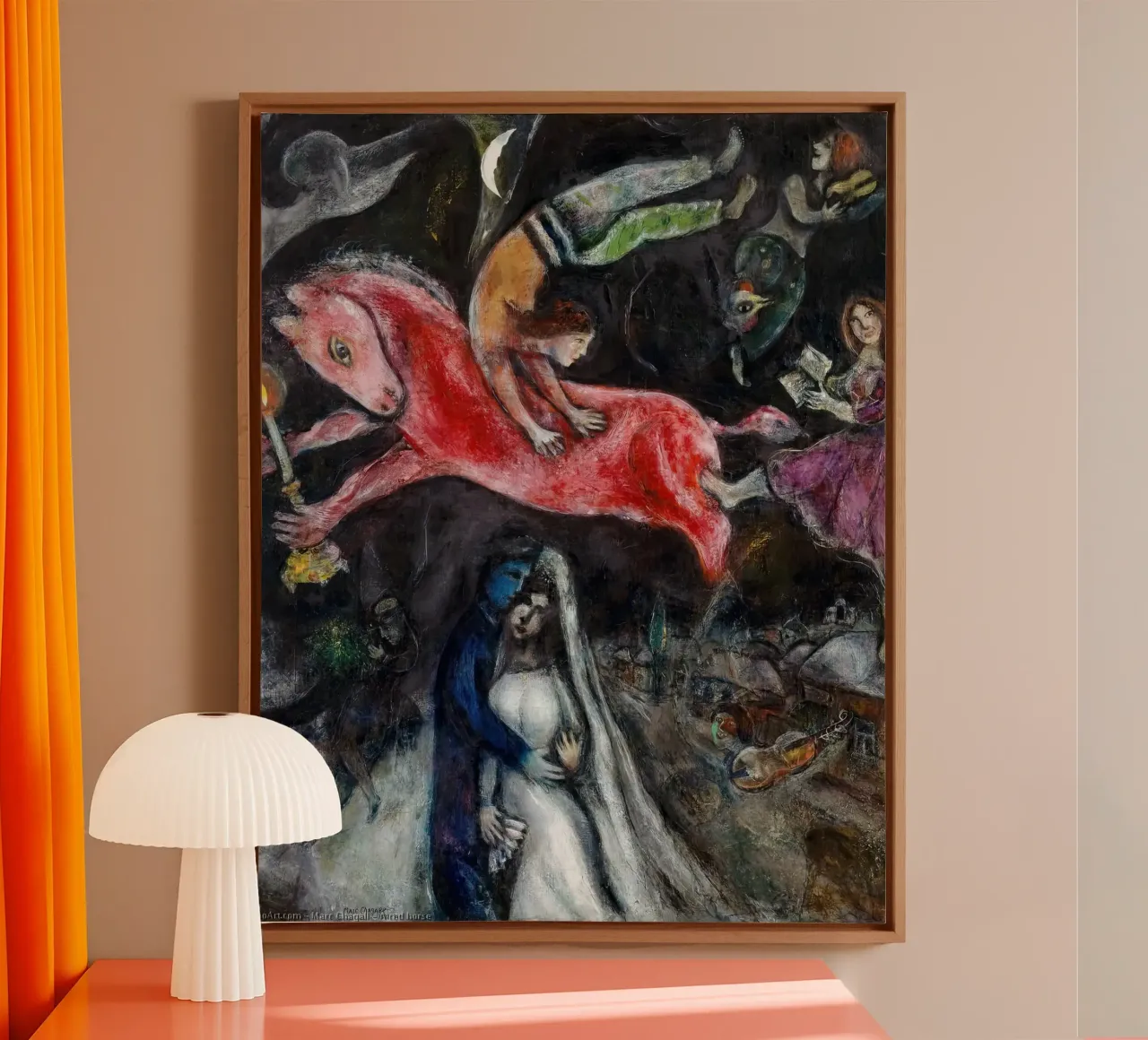 marc Chagall Un cavallo rosso tela con Cornice a cassetta da MC Exhebition