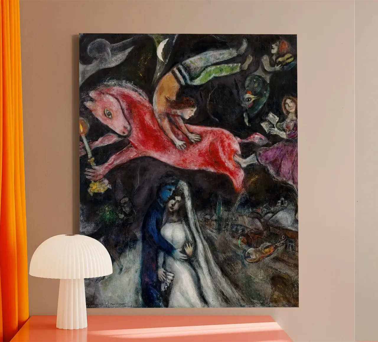 marc Chagall Un cavallo rosso tela con Cornice a cassetta da MC Exhebition