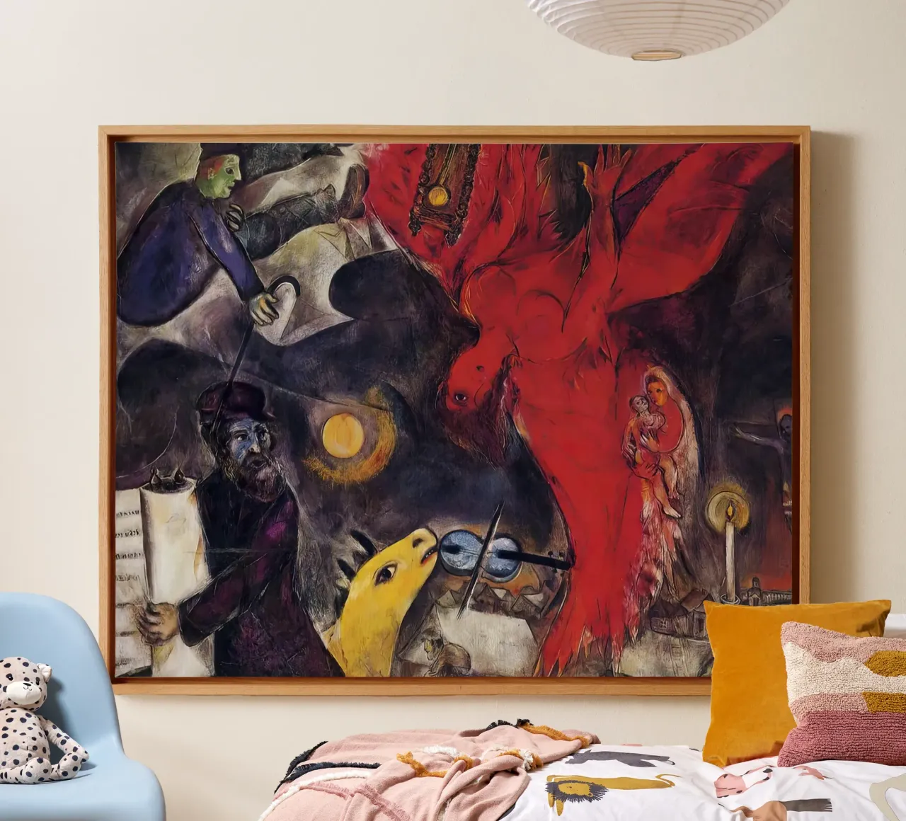 marc Chagall L'angelo che cade tela da MC Exhebition