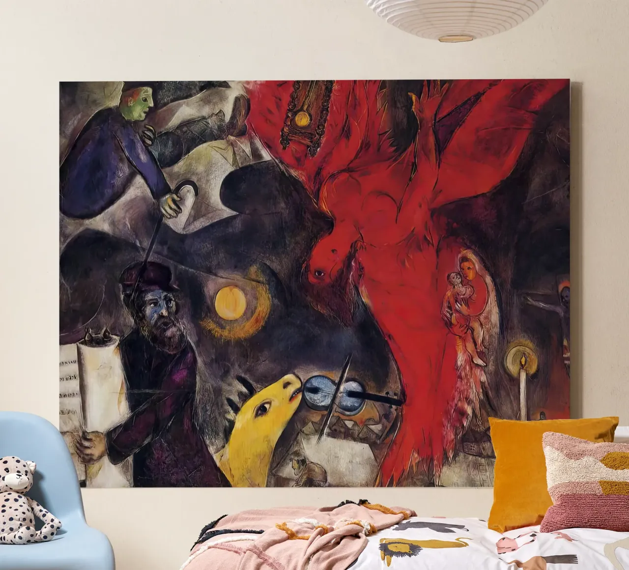 marc Chagall L'angelo che cade tela da MC Exhebition