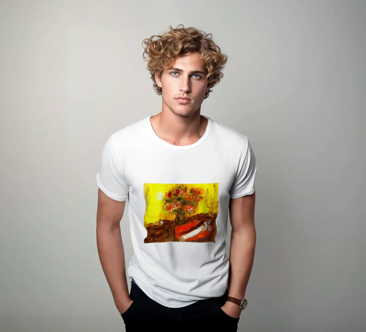 marc Chagall Il cielo si infiamma t-shirt da MC Exhebition