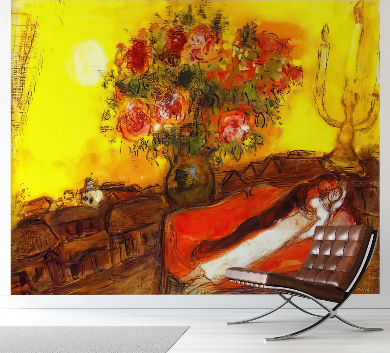 marc Chagall Le ciel s'enflamme papier peint photo de MC Exhebition
