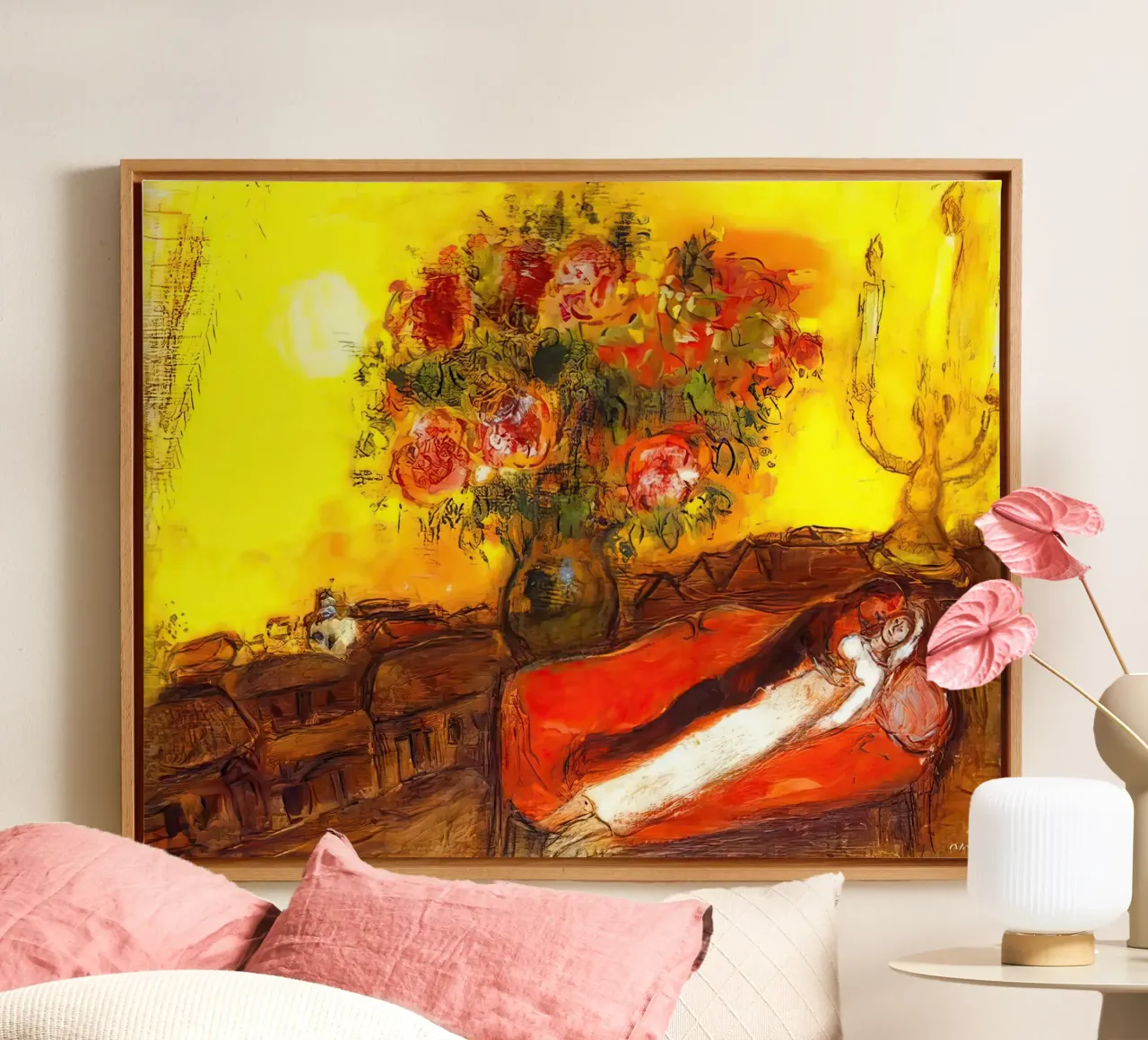 marc Chagall The Sky inflames canvas with Floater frame by MC Exhebition
