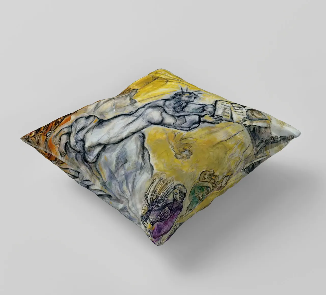 marc Chagall Moses receiving the Tablets of Law decorative cushion by MC Exhebition