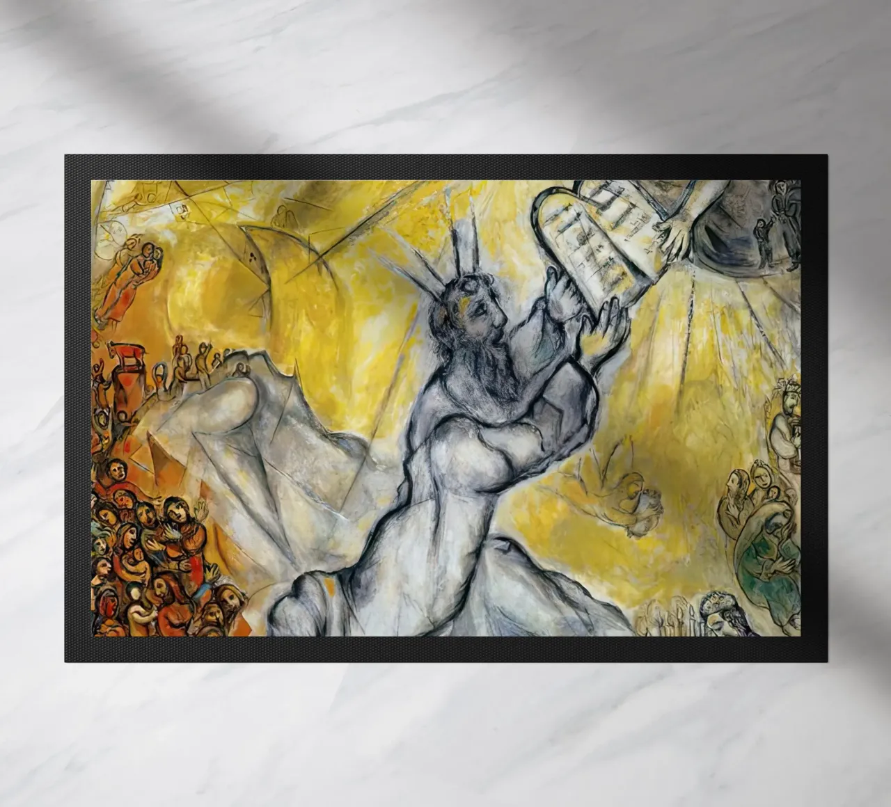 marc Chagall Moisés recibiendo las Tablas de la Ley felpudo de MC Exhebition