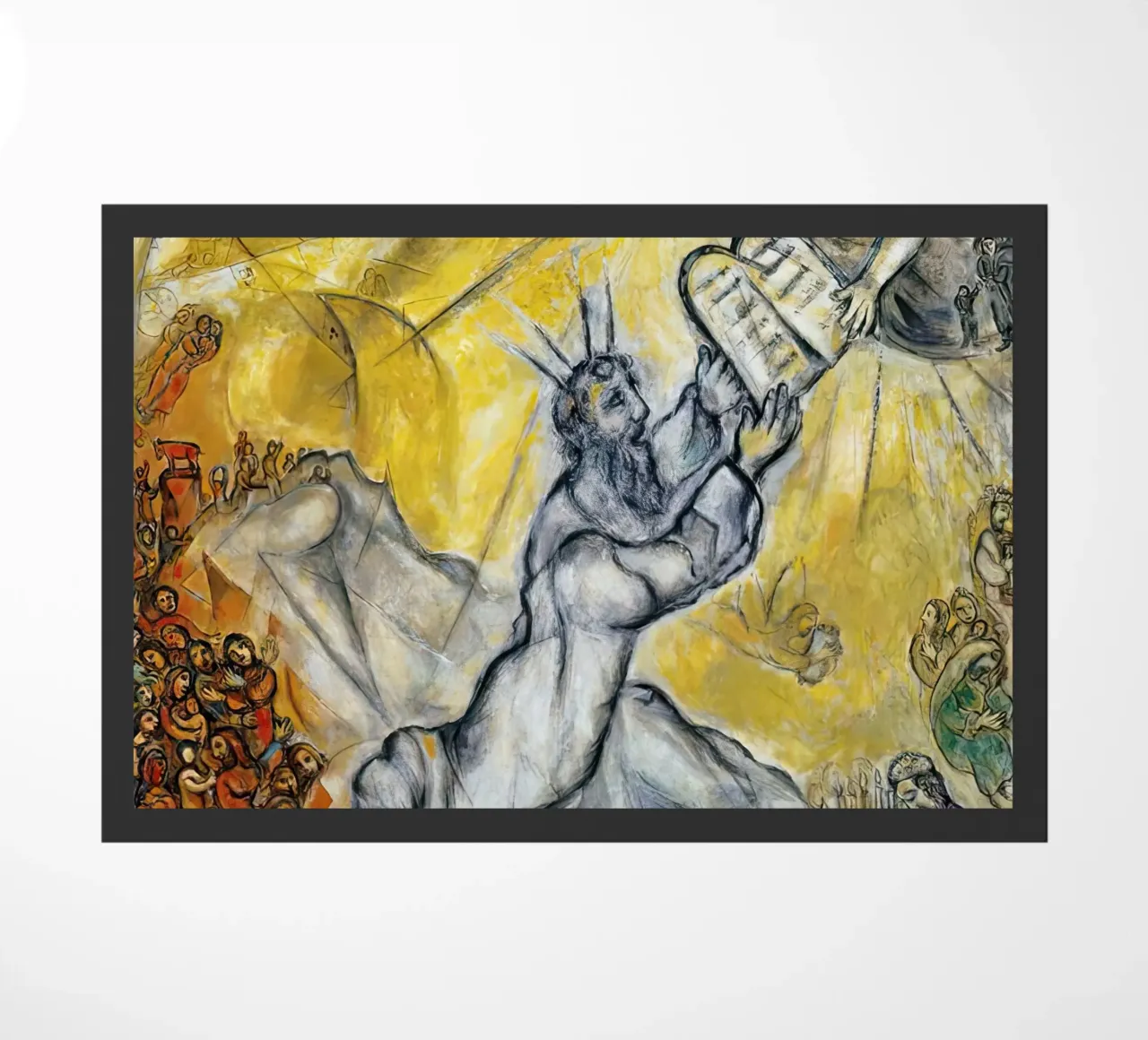 marc Chagall Moisés recibiendo las Tablas de la Ley felpudo de MC Exhebition