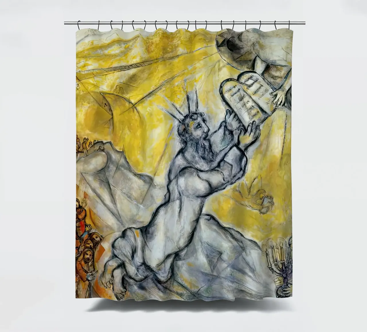 marc Chagall Moses empfängt die Gesetzestafeln Duschvorhang von MC Exhebition