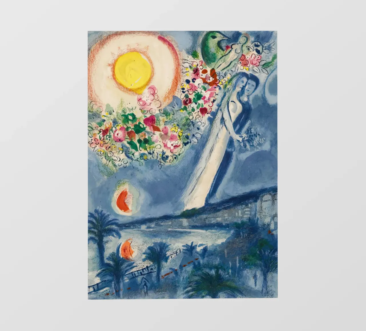 marc Chagall Amanti nel cielo di Nizza pellicola backlit da MC Exhebition