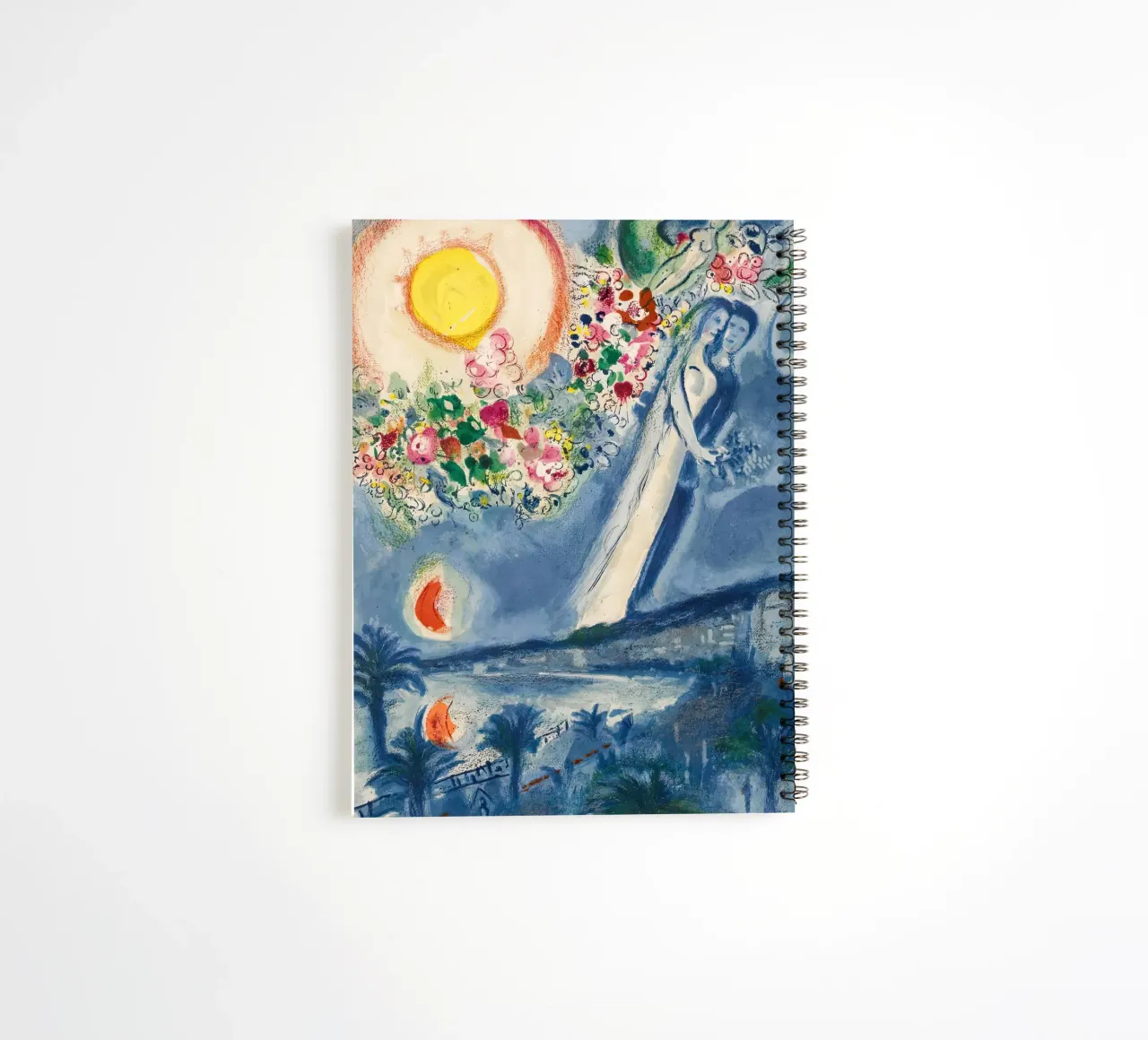 marc Chagall Lovers in the sky of Nice spiral notebook by MC Exhebition
