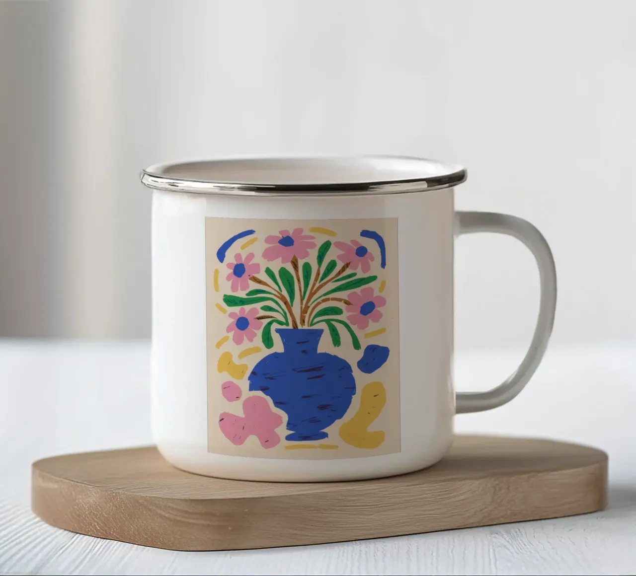 Modulo di fioritura astratto tazza in smalto da Terra Tone