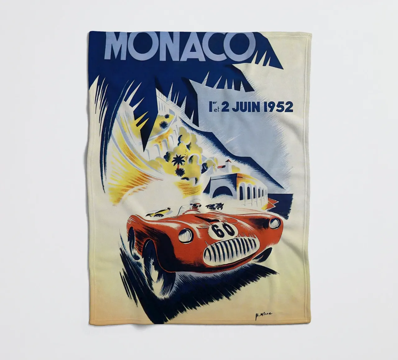 1952 Monaco Grand Prix Posters fleece blanket by hite Shop
