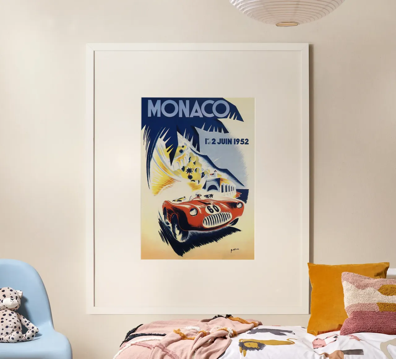 Manifesti del Gran Premio di Monaco del 1952 poster con telaio in alluminio da hite Shop