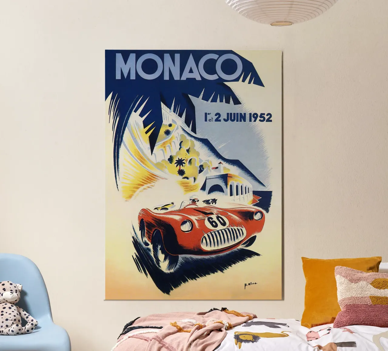 Manifesti del Gran Premio di Monaco del 1952 poster con telaio in alluminio da hite Shop