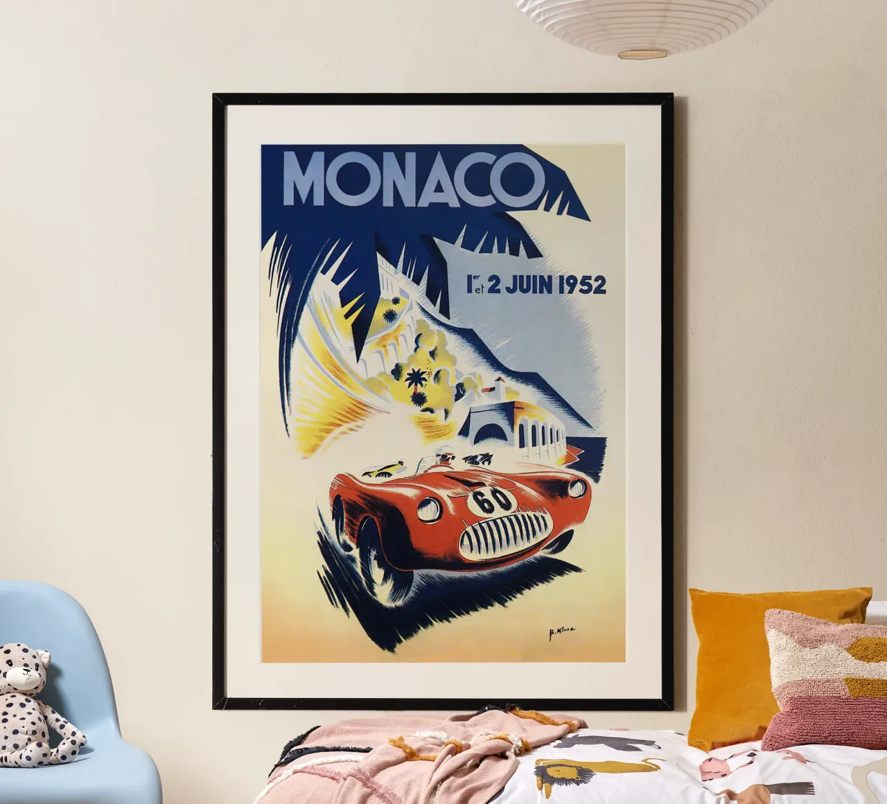 Manifesti del Gran Premio di Monaco del 1952 poster con telaio in alluminio da hite Shop