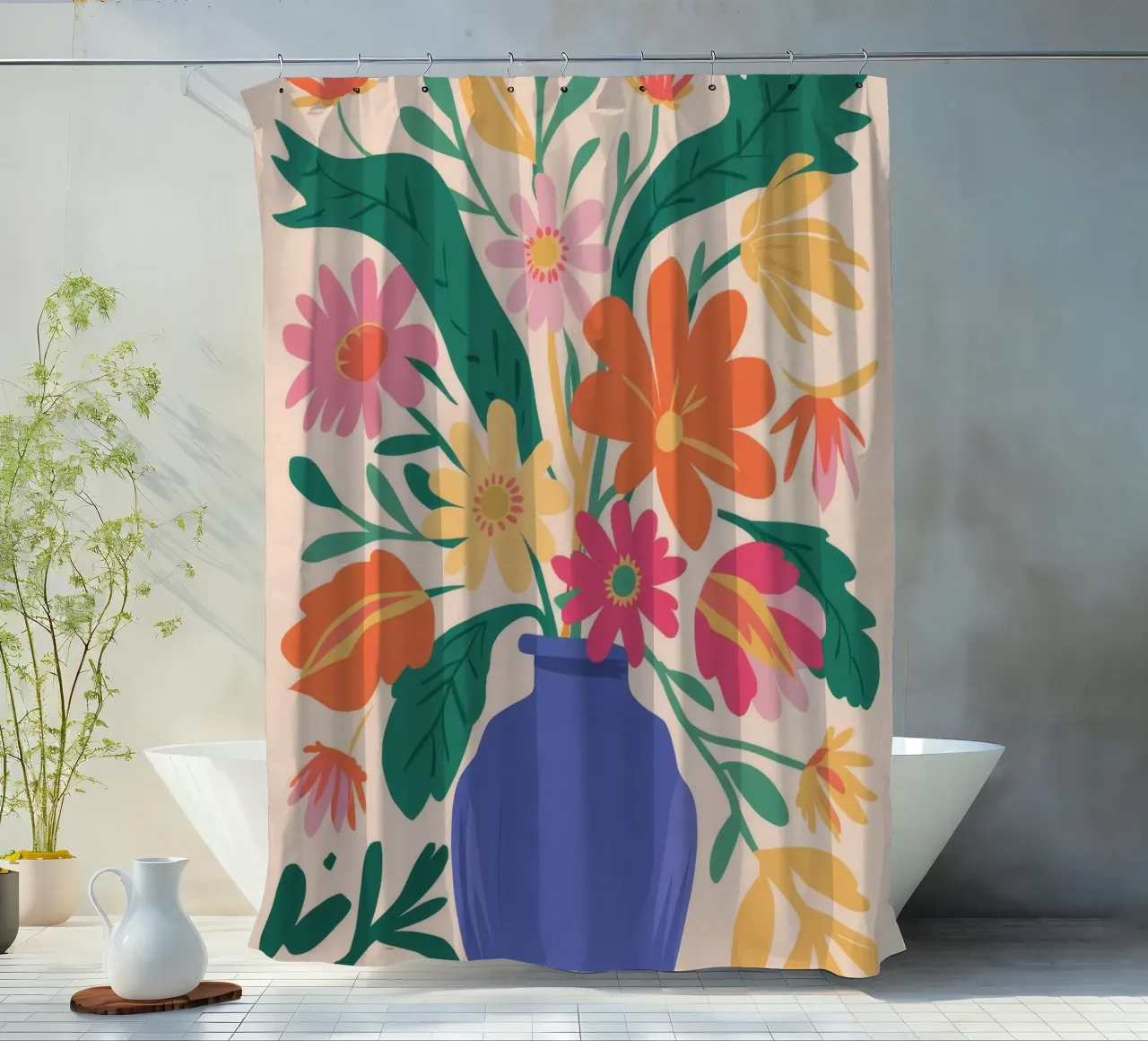 Bouquet giardino di mezzanotte tenda da doccia da Terra Tone
