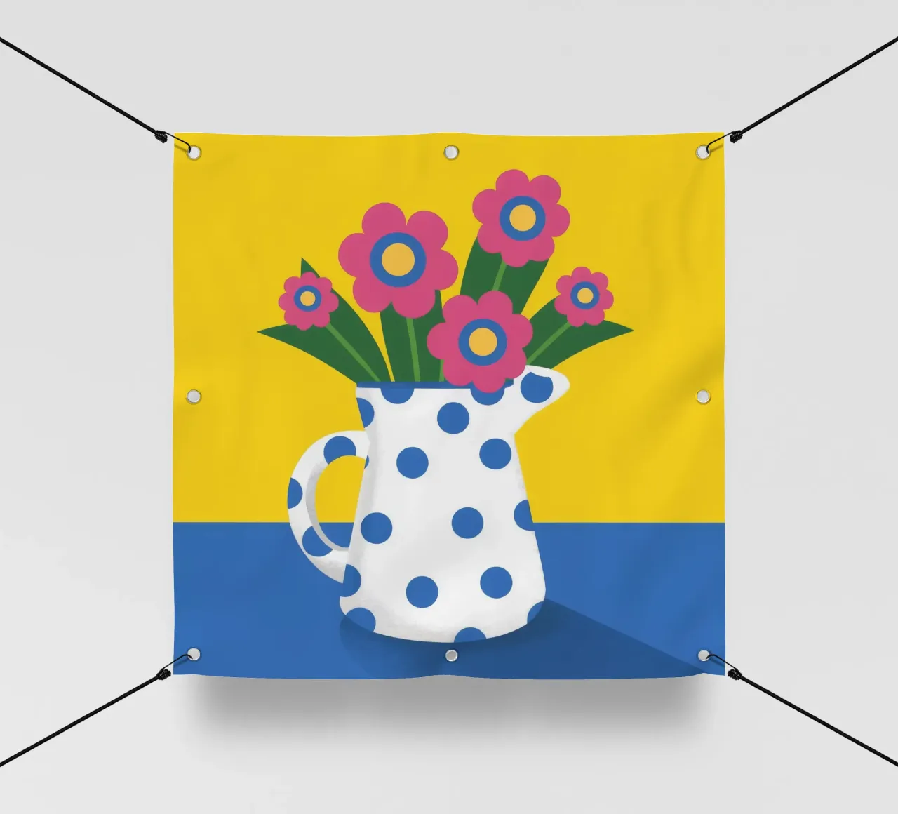 Fiore a pois Pop telo in pvc da Terra Tone