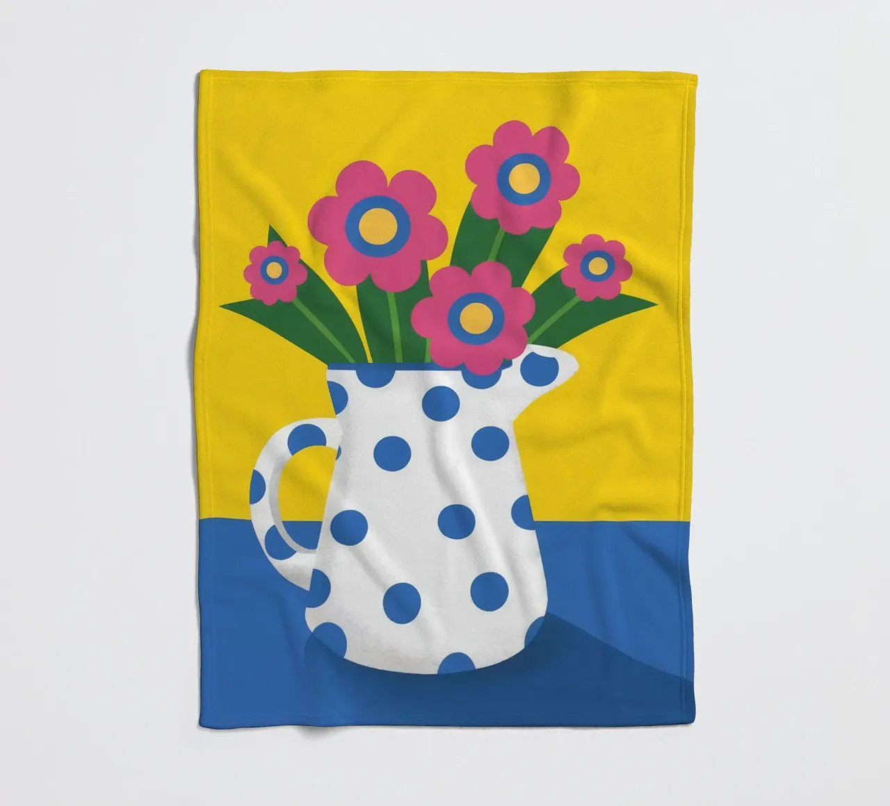 Polka Dot Flower Pop fleece blanket by Terra Tone