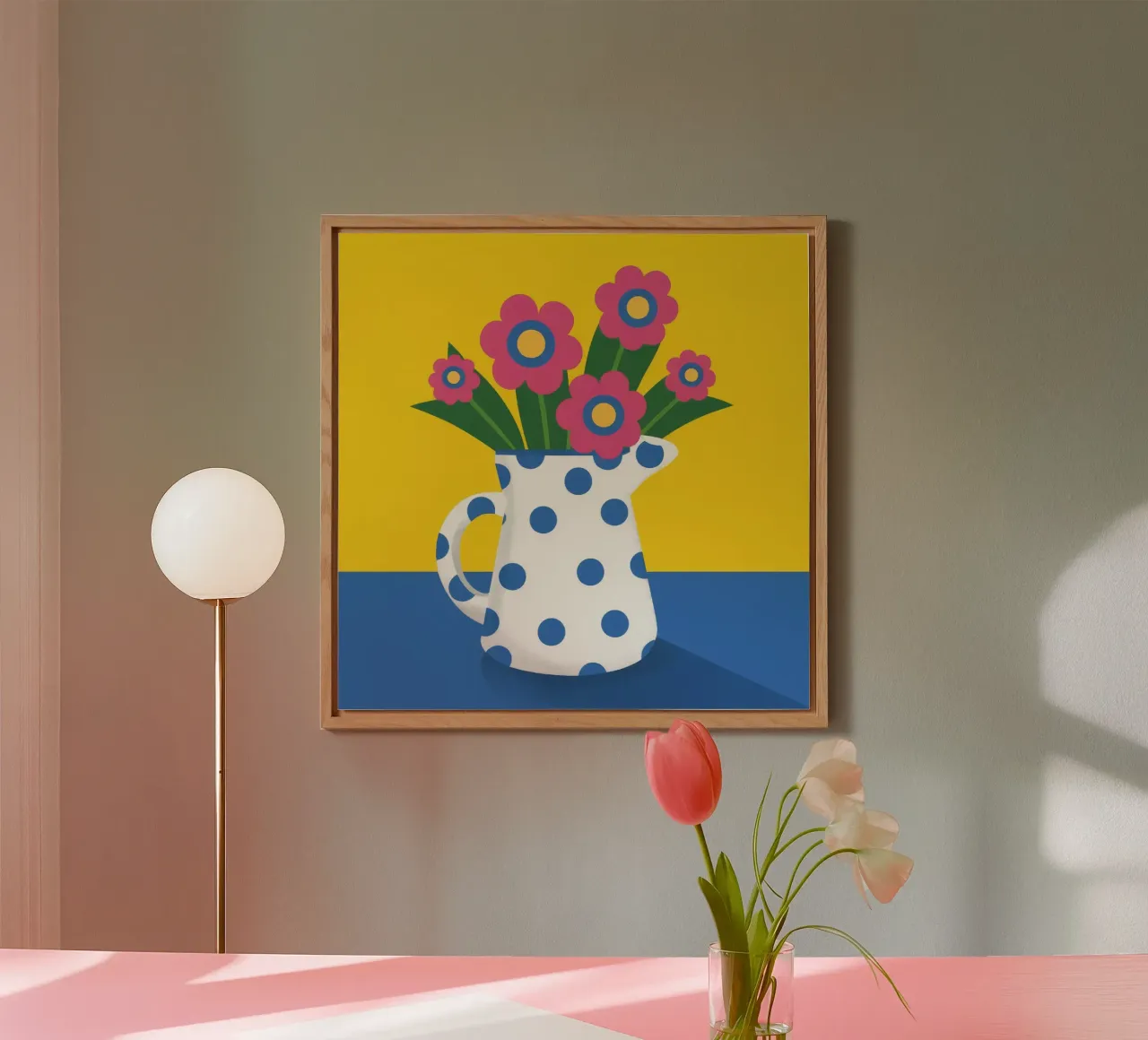 Fiore a pois Pop alluminio dibond da Terra Tone