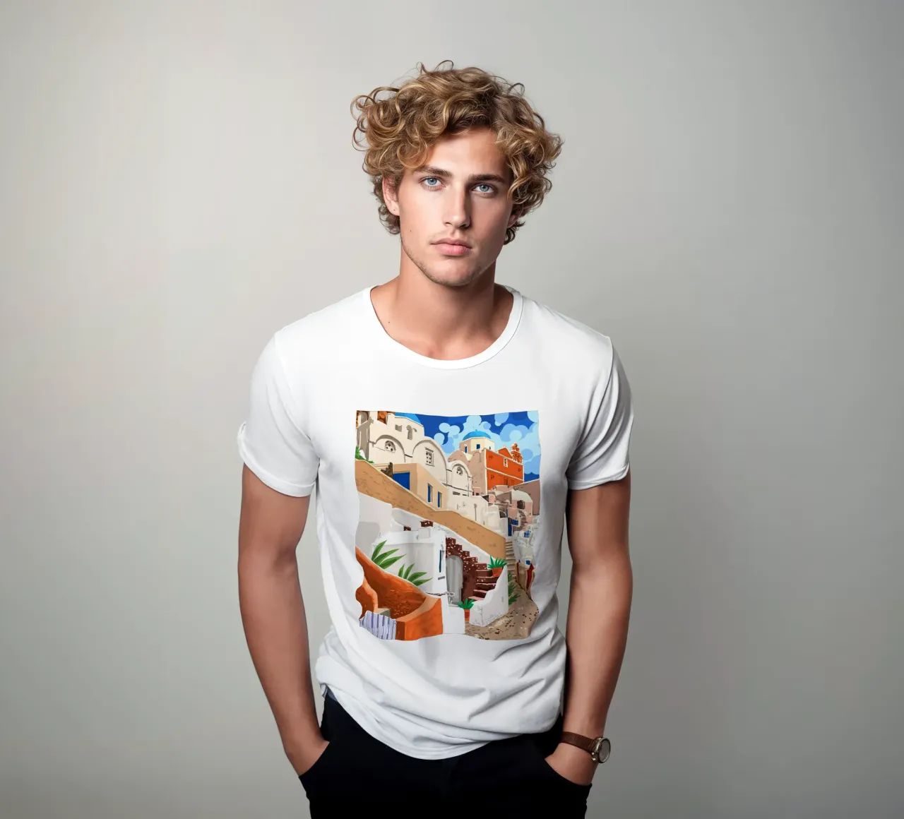 Irgendwo weit, weit weg | Griechenland Santorin T-Shirt von 83oranges